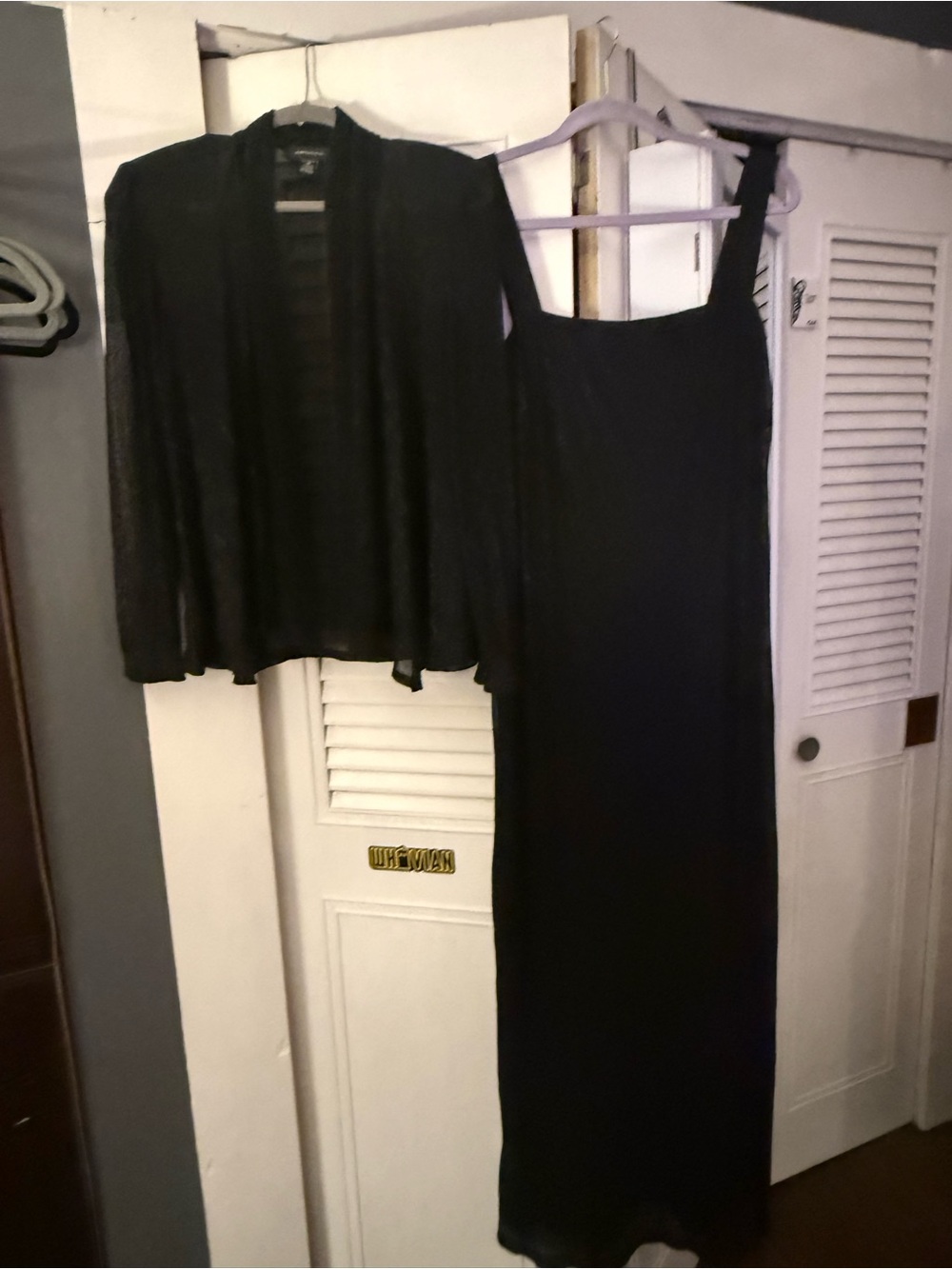 R&M Richard’s Black Slip Dress with Matching Black Cardigan
